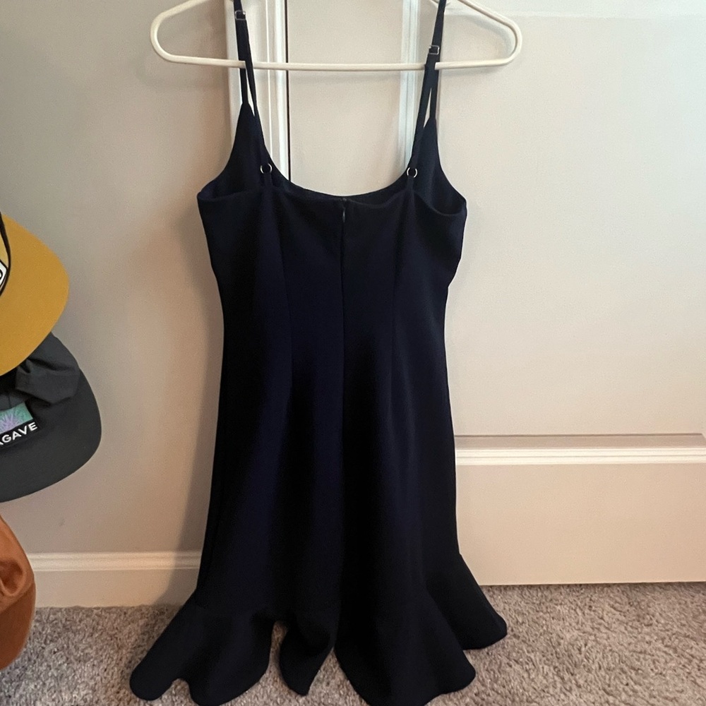 Navy Ruffle Mini Dress - Picture 2 of 4